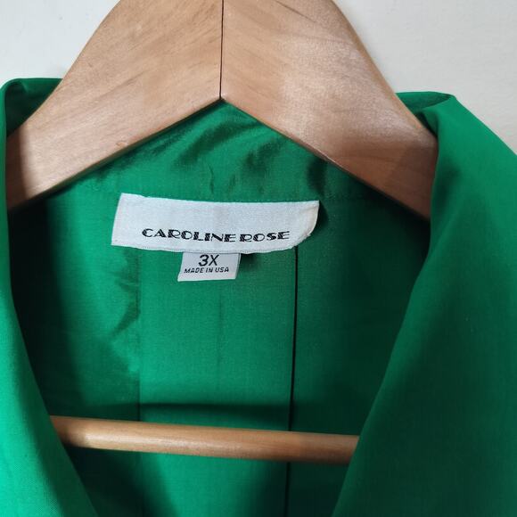 Caroline Rose 100% Silk Jacket Pockets Button Up Lightweight - Picture 7 of 10